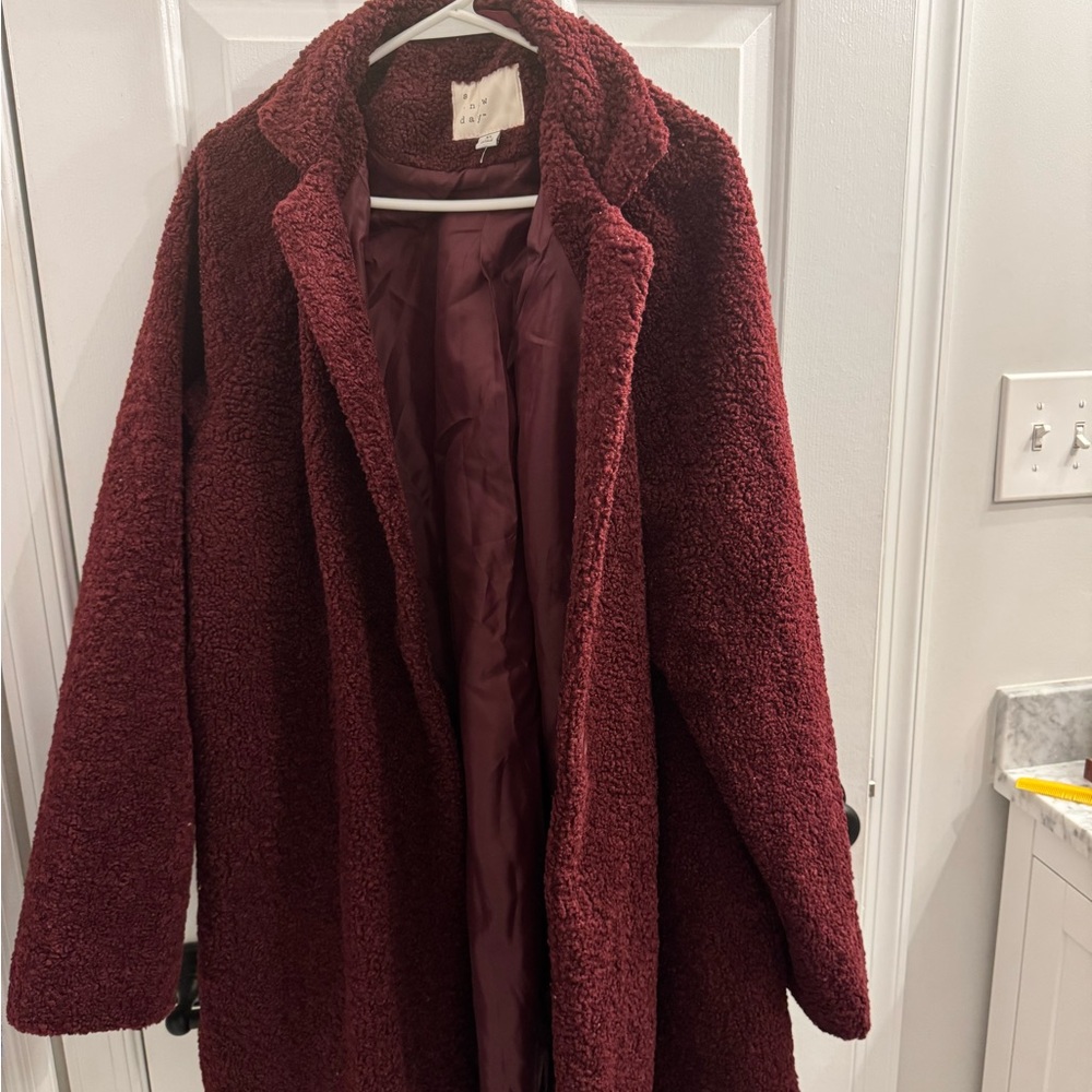 a new day Deep Red Teddy Jacket